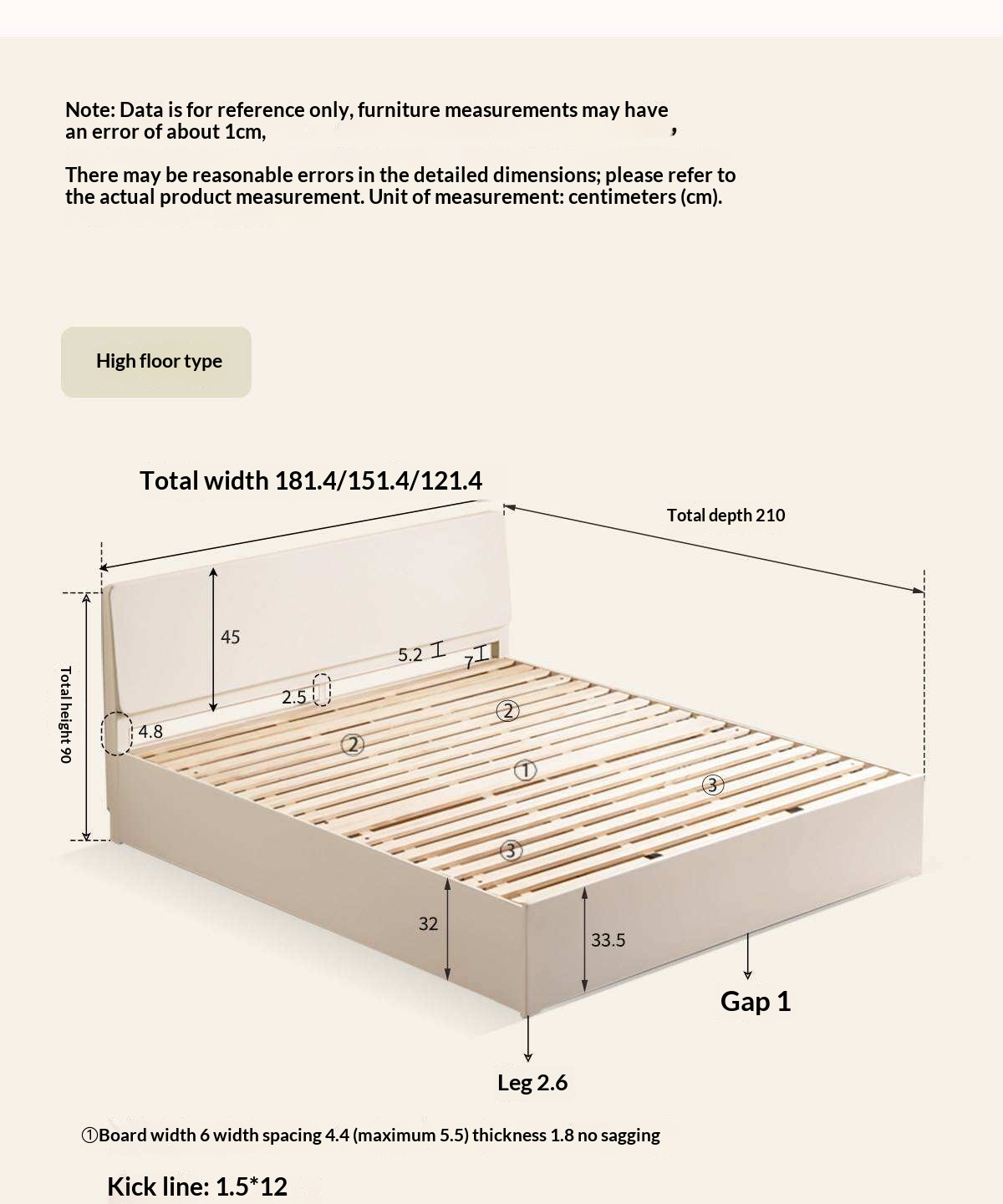 Rubberwood Solid Wood White Cream Gas Lift Storage Bed