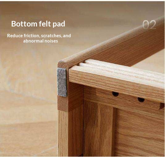 Oak Solid Wood, Solid Rubberwood Modern Ultra-Thin Bookshelf