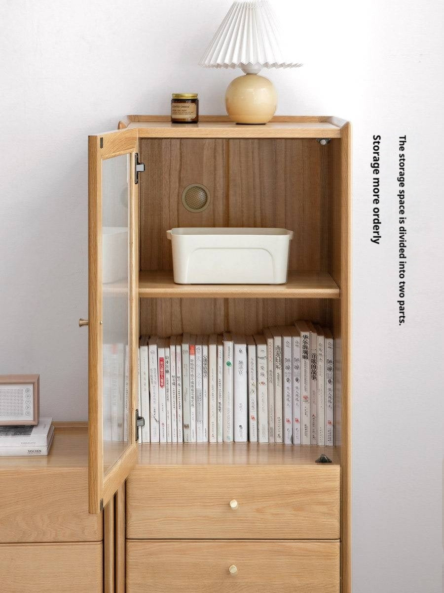 Ash Solid Wood Narrow Side Cabinet.