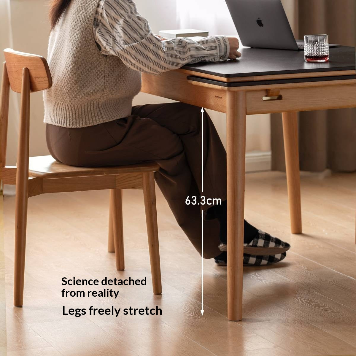 Cherry Solid Wood Extendable Slab Dining Table