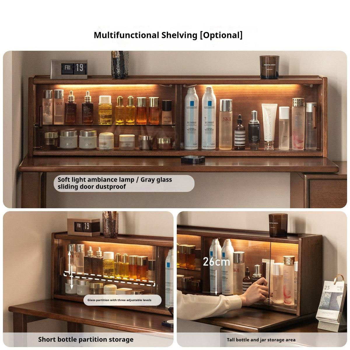 Solid Longan Hardwood Modern Minimalist Vanity Table