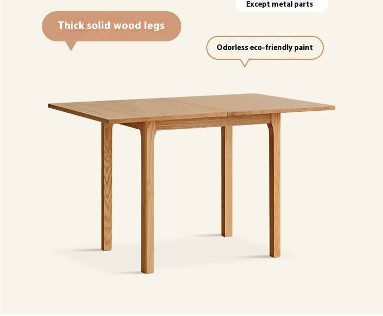 Oak Solid Wood Folding Dining Table