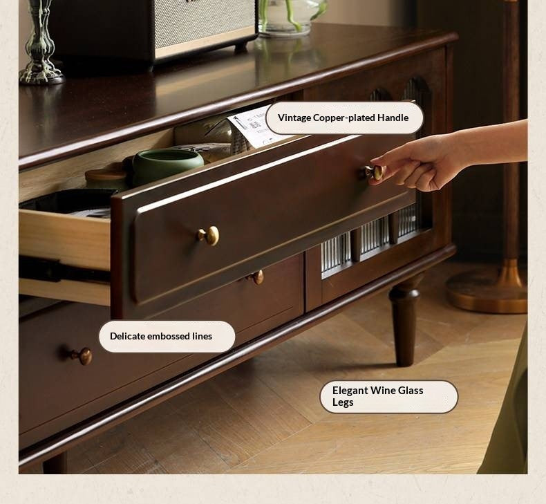 Poplar Solid Wood American Style TV Cabinet.