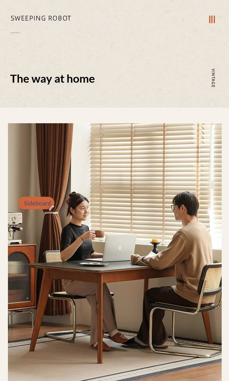 Tulipwood Solid Wood Retro Style Dining Table