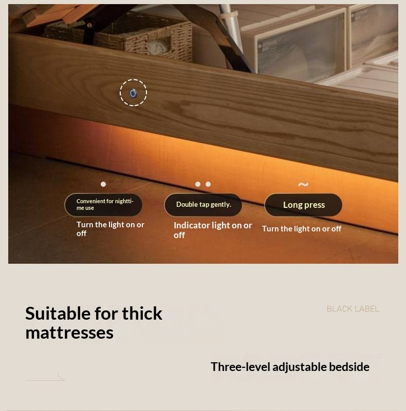 Ash Solid Wood Electric Storage Box Bed — Modern Minimalist Design