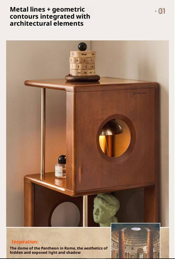 Poplar Solid Wood Vintage Style Mobile Bookshelf