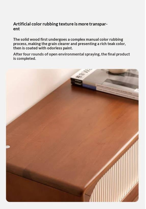 Tulipwood Solid Wood Light French TV Cabinet Sliding Door.