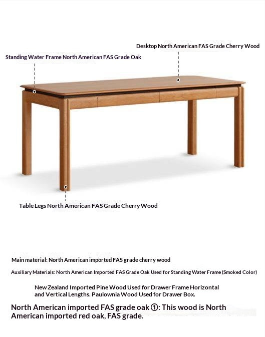 Cherry Solid Wood Color Large Office Desk