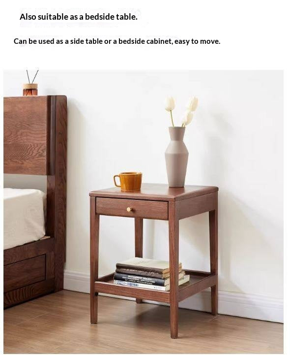 Black Walnut, Solid Rubberwood, Oak Solid Wood Side Table