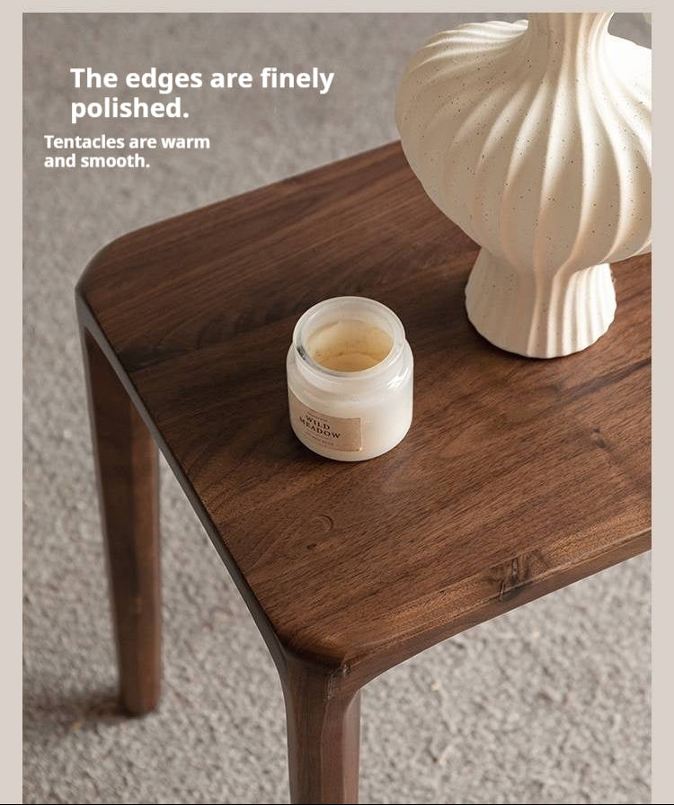 Black Walnut, Ash Solid Wood Square Stackable Stool