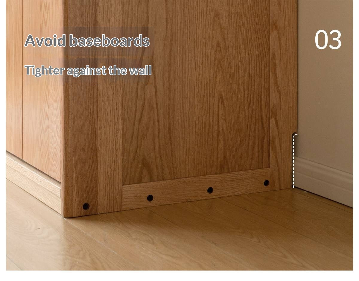 Oak Solid Wood Wardrobe Sliding Door.