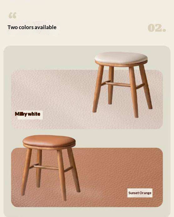 Ash, Cherry Solid Wood Dressing Stool