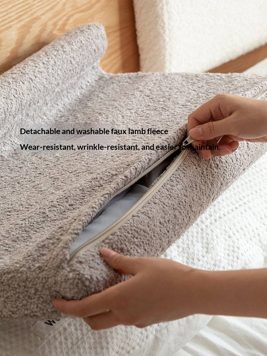 Lambswool Hanging Headboard Pillow in Creamy Style