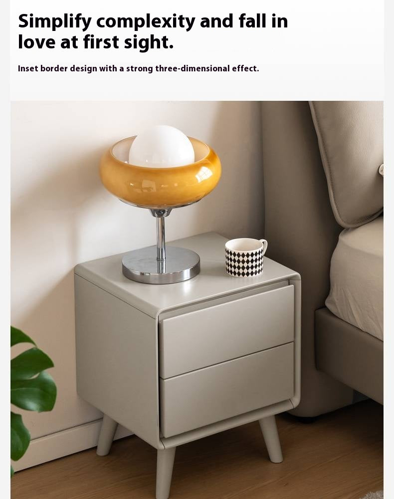 Poplar Solid Wood Modern Nightstand.