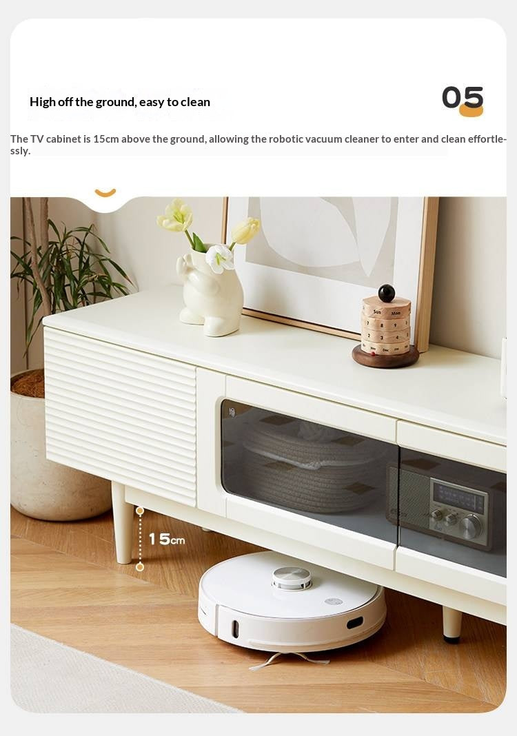 Pine, Cherry Solid Wood TV Cabinet, Rock Board.