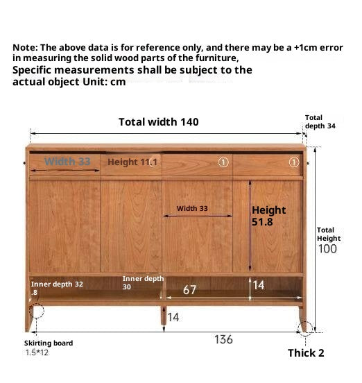Cherry Solid Wood Modern Shoe Cabinet