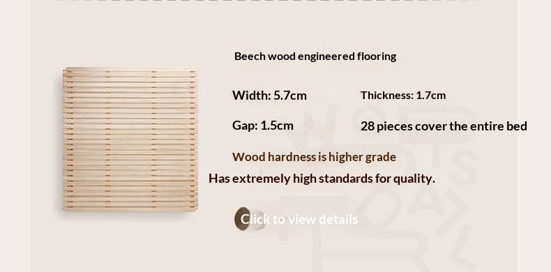 Ash Solid Wood High Backrest Large Bed