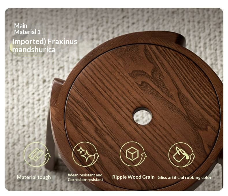 Ash, Solid RubberWood Stackable Stool