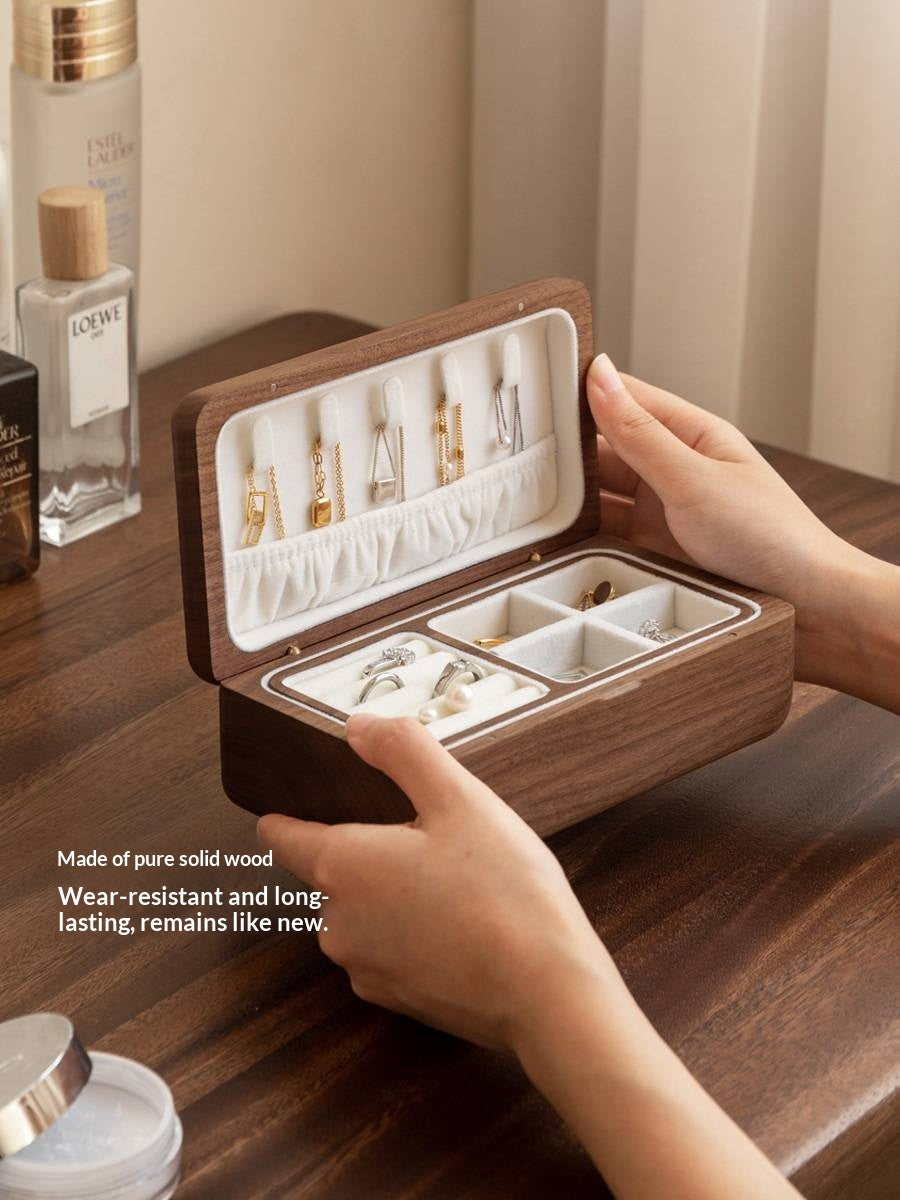 Black Walnut, Cherry Solid Wood Jewelry Box