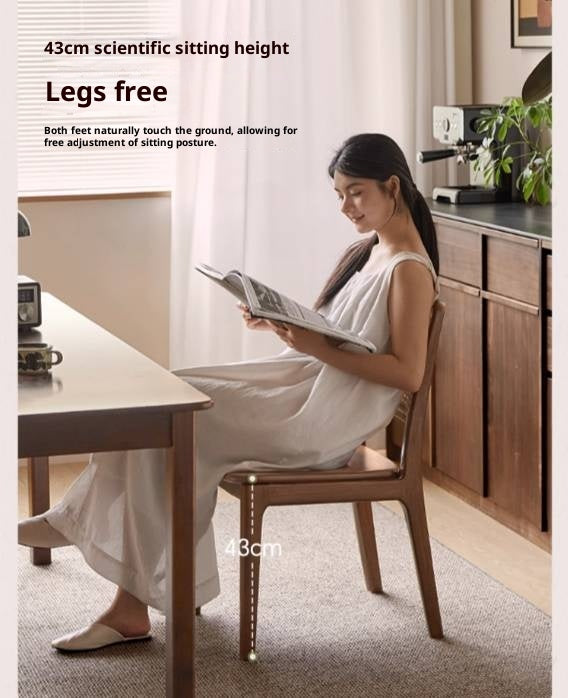 Set 4 pcs Black Walnut, Oak, Beech, Sandalwood Solid Wood Retro Rattan Chair