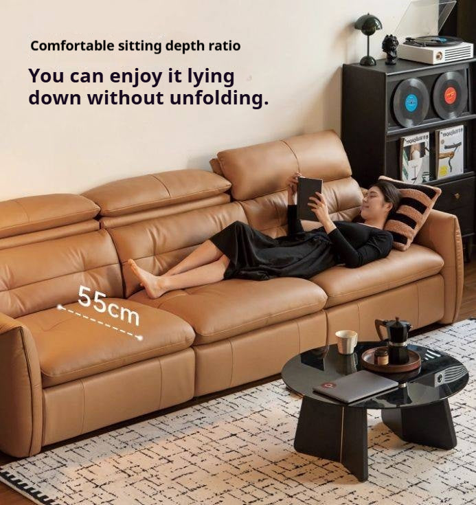 Leather Electric Luxury High Backrest Sofa