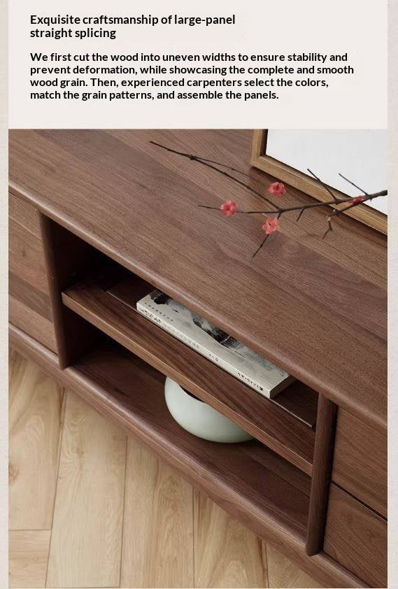 Ash, Black Walnut Solid Wood Modern Simple TV Cabinet