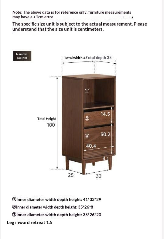 Red Zebrawood Solid Wood Modern Side Cabinet