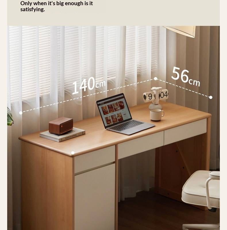Beech Solid Wood Kids Desk Combination