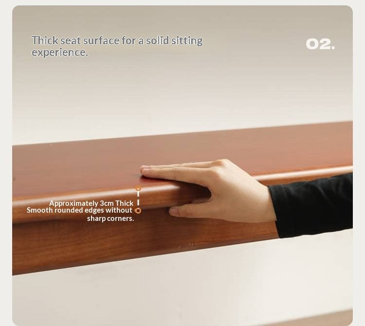 Tulipwood Solid Wood Vintage Style Long Bench