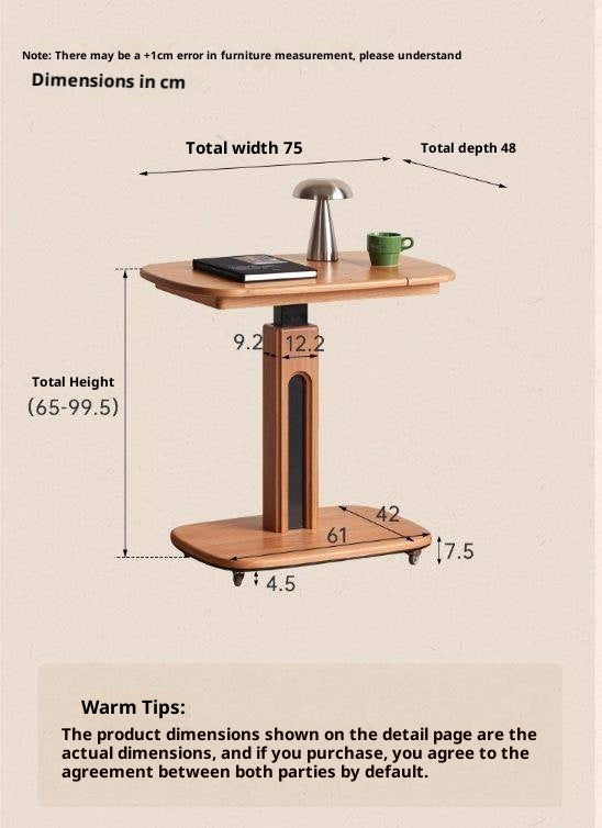 Cherry, Oak Solid Wood Elevating Desk Study Unit Mobile Desk
