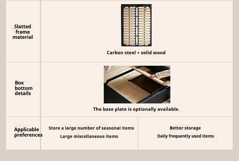 Genuine Leather Hydraulic Lift Storage Bed with Drawers