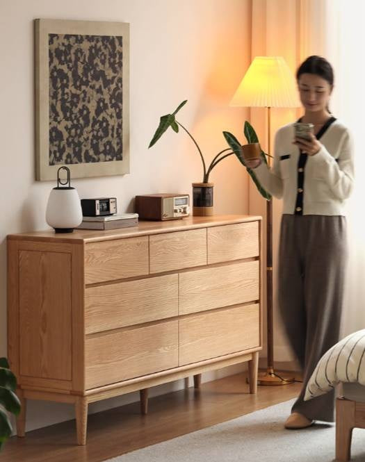 Oak Solid Wood Five-Drawer Chest