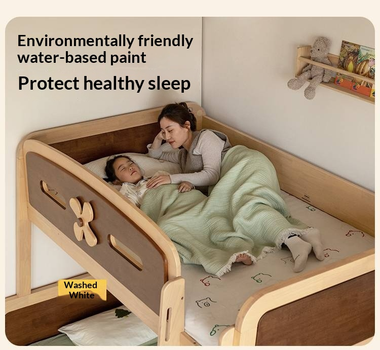 Rubberwood Solid Wood Children's Bunk Bed