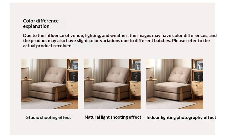 Armless Folding Sofa Bed with Wood Legs