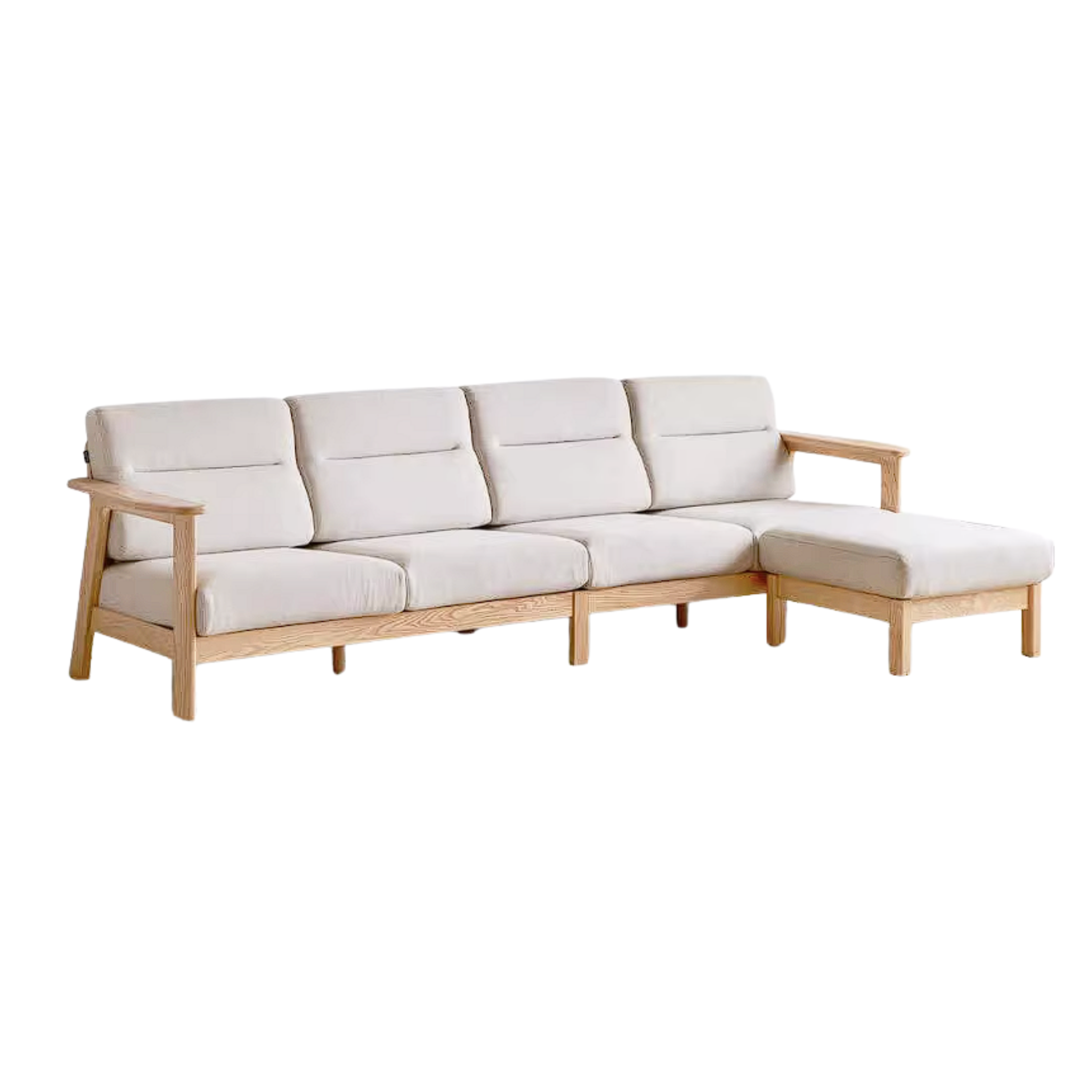 Ash Solid Wood Corner Sofa with Modern Casual Design