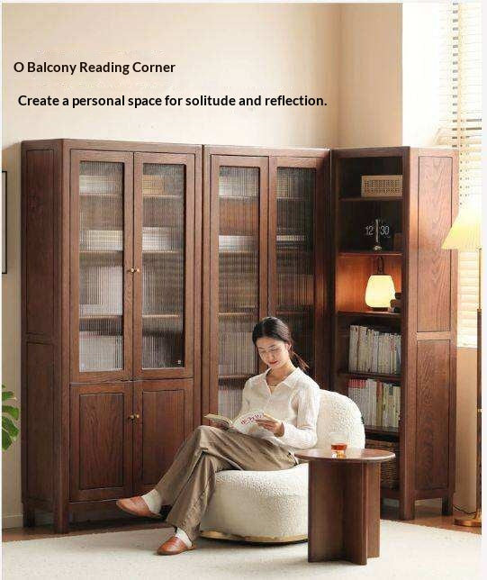 Solid Rubberwood Modern Bookcase