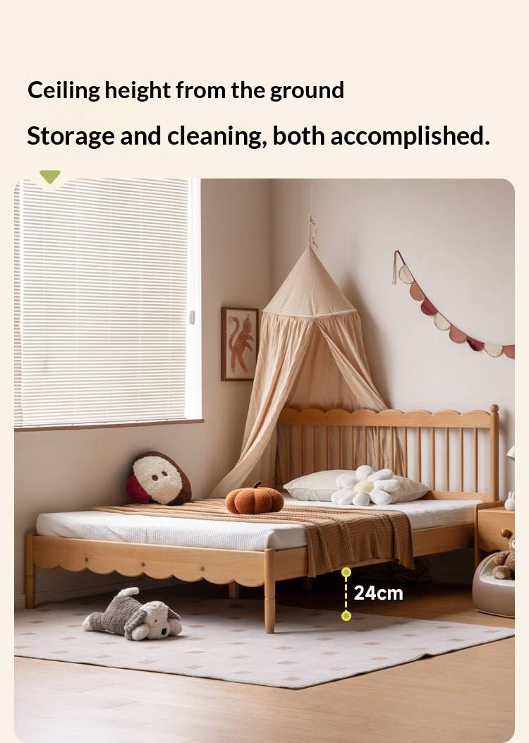 Oak,  Beech Solid Wood Children's Bed