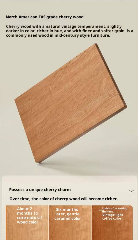 Cherry, Oak Solid Wood Elevating Desk Study Unit Mobile Desk