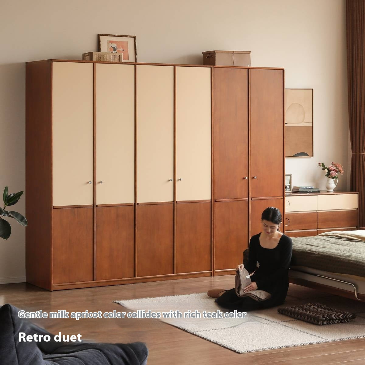 Oak Solid Wood Antique Style Wardrobe