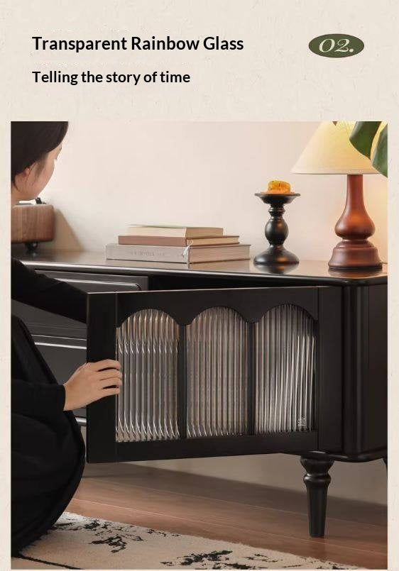 Solid RubberWood French Retro TV Stand