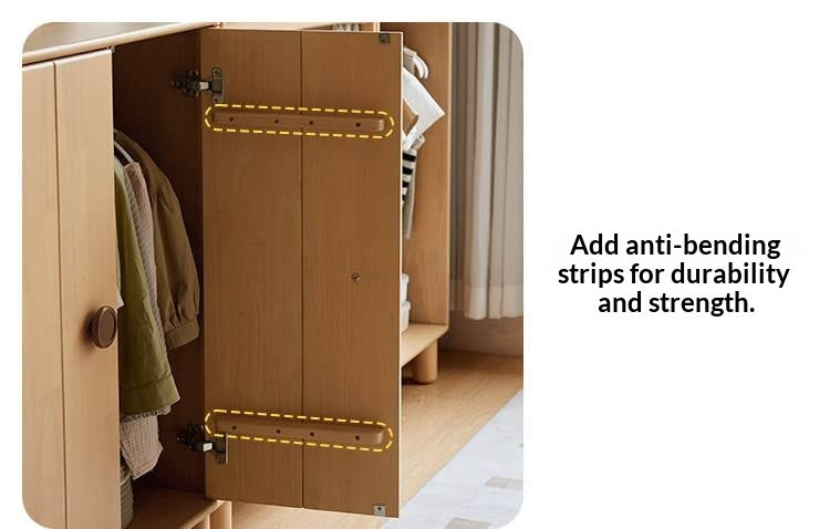 Solid Rubberwood Children's Wardrobe