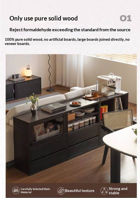 Oak Solid Wood TV Stand Combination Bookcase