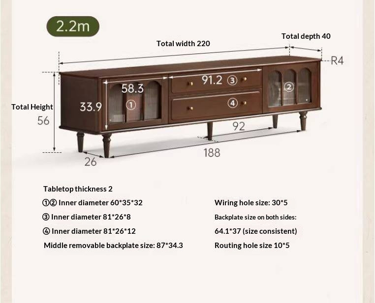 Poplar Solid Wood American Style TV Cabinet.