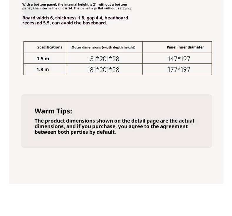 Oak Solid Wood Floating Platform Box Bed, Headboard-Free Bed with Light Modern Minimalist