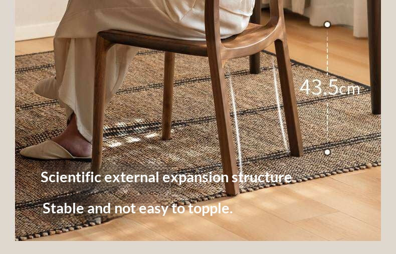 4 pcs Black Walnut Solid Wood Dining Chair with Sculpted Backrest Design