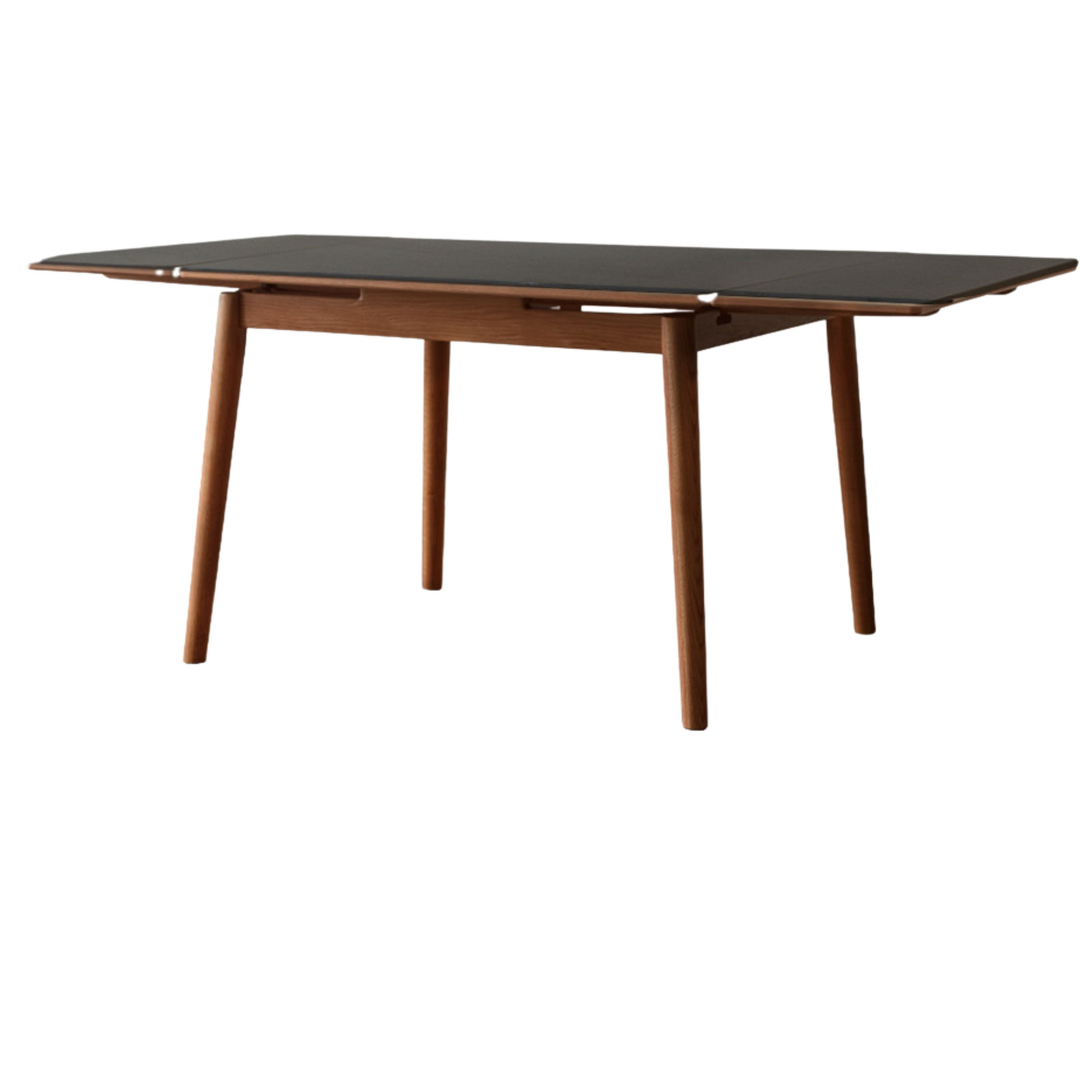 Oak Solid Wood Retractable Dining Table Large Tabletop