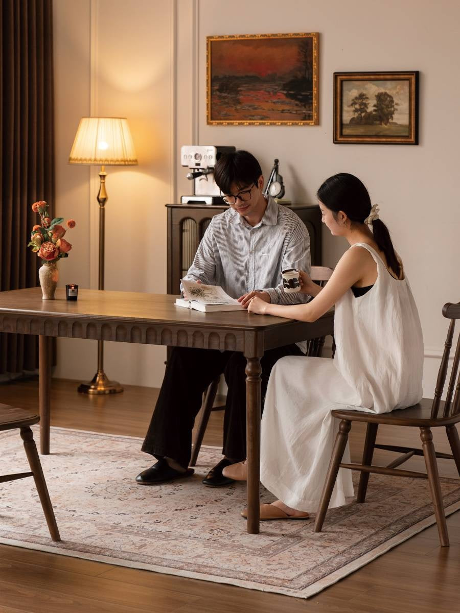 Black Walnut Solid Wood American Retro Style Dining Table