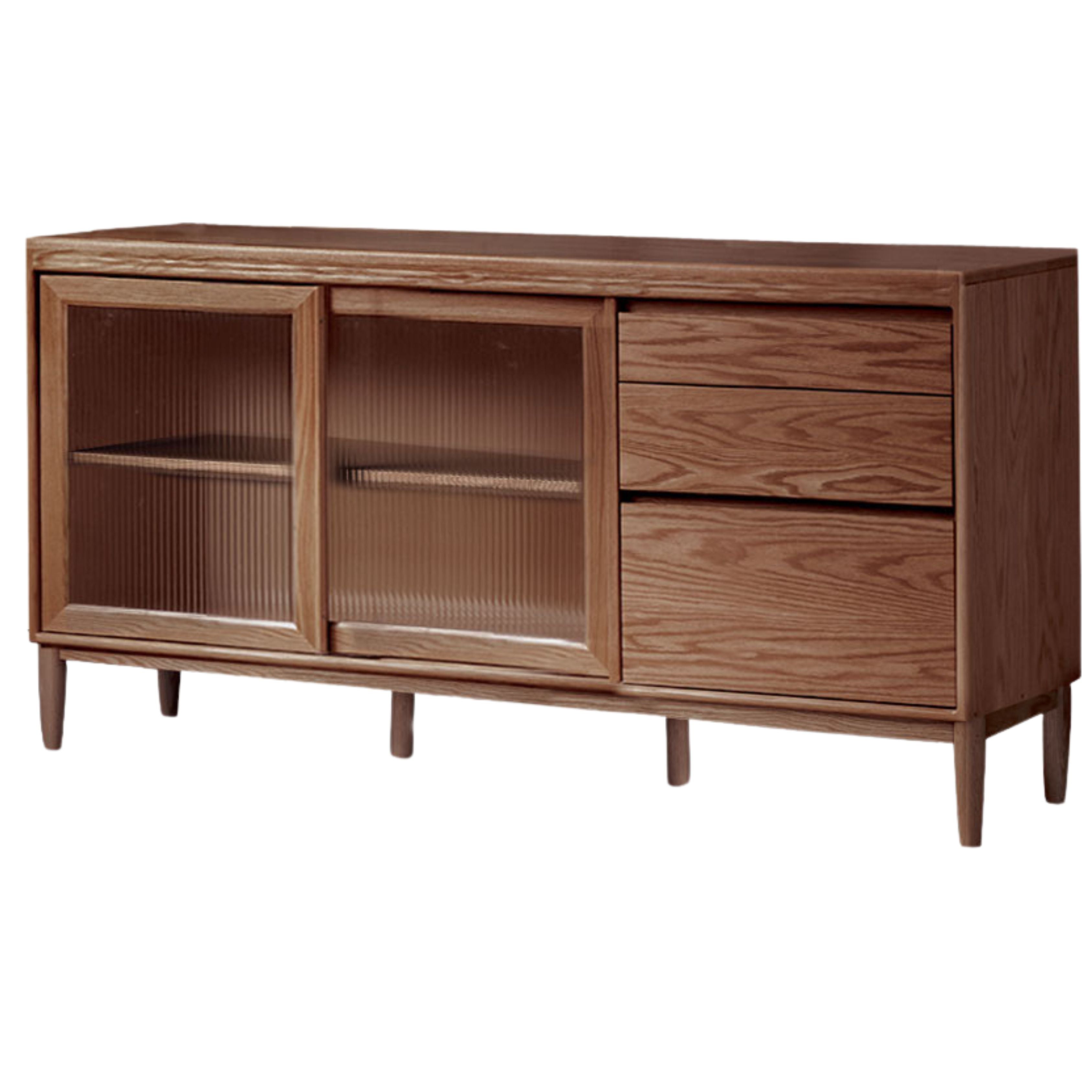 Black Walnut, Oak Solid Wood Rock Board Sideboard