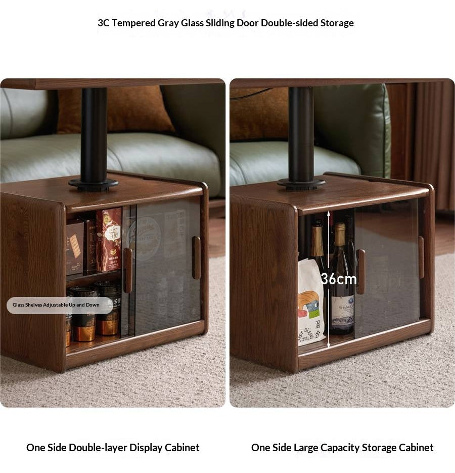 Oak Solid Wood Elevating Lifting Coffee Table