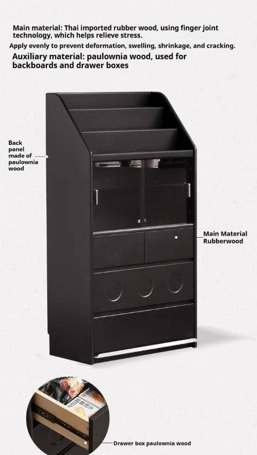 Solid Rubberwood Bauhaus Style Side Cabinet.